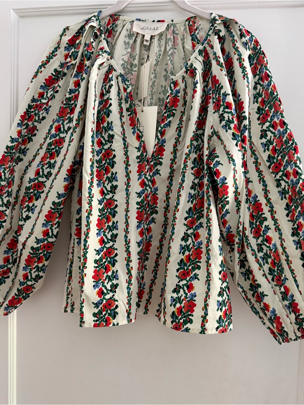 THE GREAT CHARIOT TOP in Tapestry Floral cotton long sleeve size 1 Small NWT